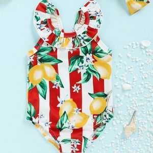 Girls swimsuit with matching headband